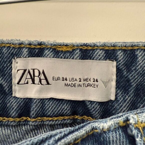 Zara Cargo Pockets JEANS SIZE 2 - Picture 2 of 3